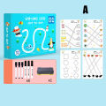 Magical Tracing Workbook Set , 64 Page Children Tracing Book For Kids Training Coloring Erasable Writing Materials Kid Educational Pen Control Rewritable Practice Digital Concentration Early Education Thinking Entry Basic Card Preschool Toys Workbook. 