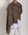 Kashmiri Dhussa & Pashmina Wool Shawl For Men (White-Black-Brown). 