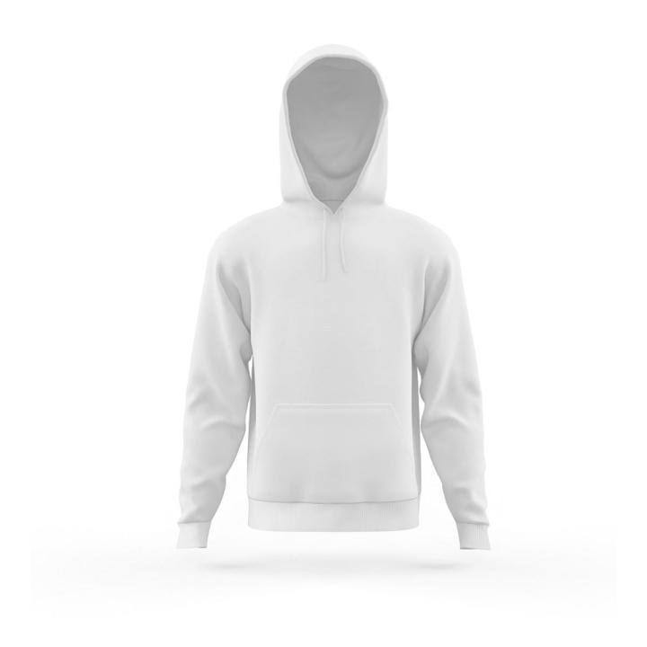 Plain white unisex hoodie