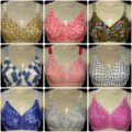 Pack Of 4 VIP Cotton Bra For Women - New Style Multicolor Printed Bra Best Quality 100% Pure Cotton (Assorted Colors & Designs). 