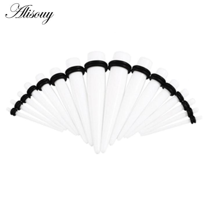 【beauty code】Lot18Pcs Ear Taper Stretcher Expander Gauge Kit Ear Plugs Set Ear Starter Kit Body Jewelry 15 For Choose