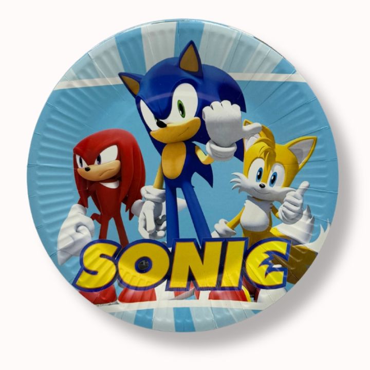 SONIC THEME PAPER PLATES PACK OF 10 PARTY PAPER PLATES