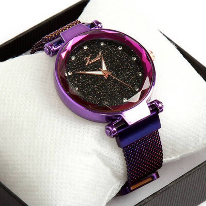 Cute And Classy Purple Magnetic Ladies Wrist Watch