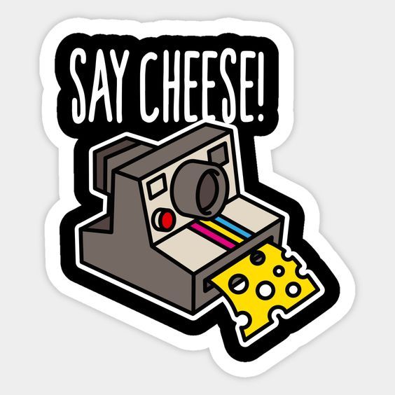 Say Cheese Vintage Sticker - Sticker for Laptop - Sticker for Mobile - 3x2 inches