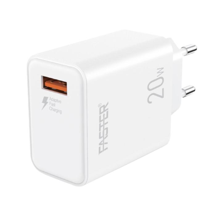 FASTER FC-11QC Fast Wall Charger 20W Qualcomm QC 3.0A with Type-C Cable
