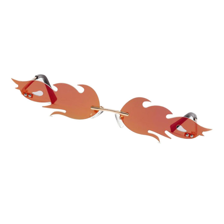 Fashion Fire Flame Sunglasses Rimless Wave Sun Glasses Eyewear Cool Red