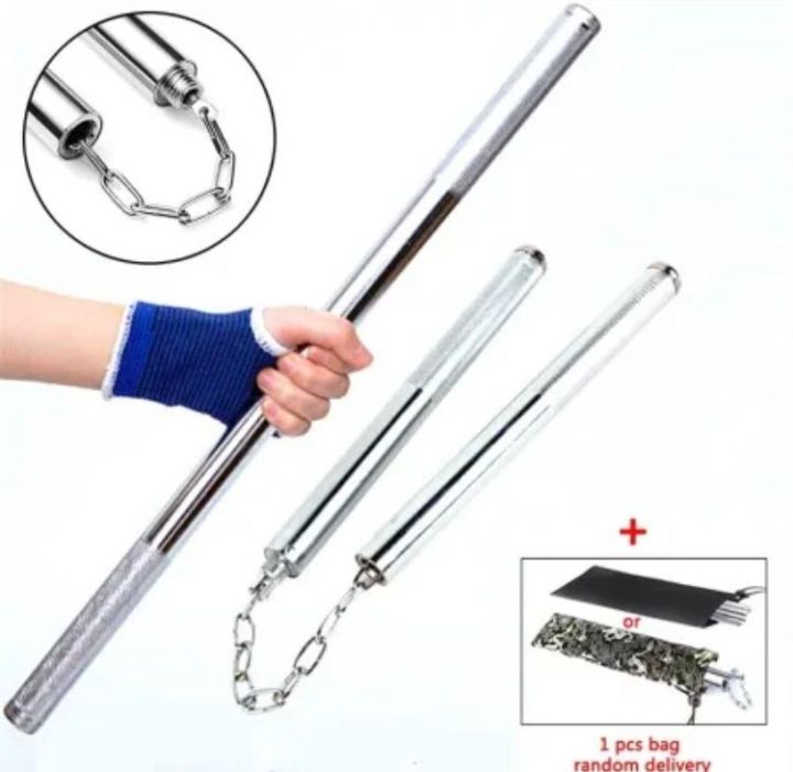 Stainless Steel Nun chaku Martial Arts Training Steel Handel Karate Stick Nunchaku Ninja Nun chuck Imported Product