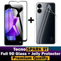 Tecno Spark 9T Glass Protector 5D-10D-11D-21D-9D Glass Full Coverage + Back Protector Transparent Hydrogel Soft Film jell Protection For Tecno Spark 9T. 