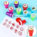 10pcs Appreciation Stamps star smiling face, nice work etc Kids Stamp Set Motivation Sticker School Scrapbooking Stamp DIY Teachers Self Inking Praise Reward Stamps For Scrapbooking. 