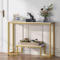 New Console Table in Golden Finish with Laminated Wood Top For Living Room Table Hallway Table Entryway Table Console Table. 