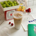 Kawaii Water Bottle For Coffee Juice Milk Tea Cute Plastic Cold Cups With Straw Lid Portable Reusable Drinking Bottle BPA Free. 