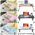 Laptop and study folding Table multipurpose .75 inches thick wood gaming table indoor outdoor wooden material breakfast foldable table with cup holder tablet stand notebook stand E-Laptop bed use. 