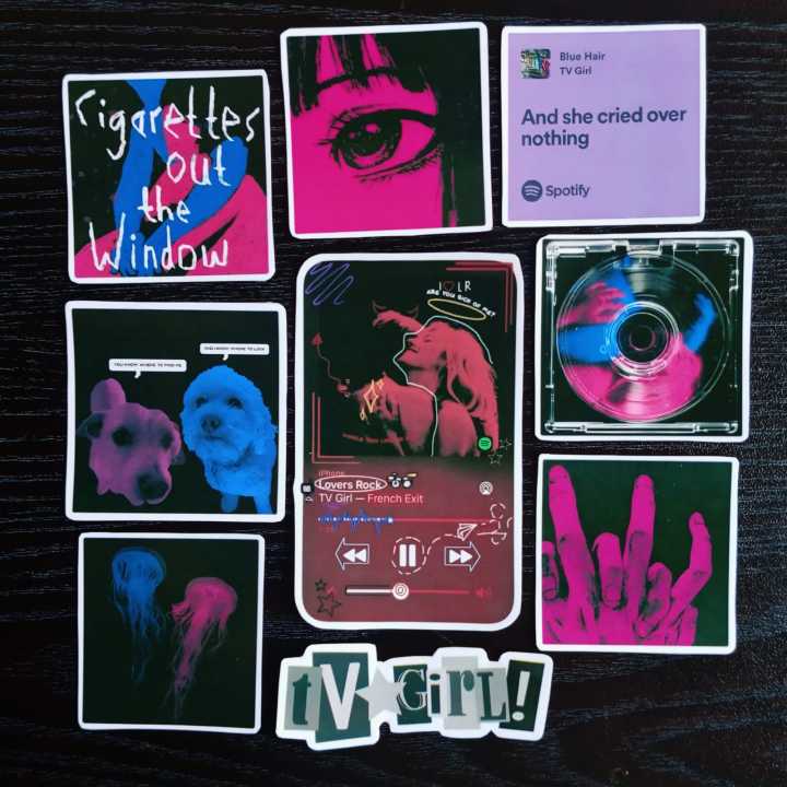 Sticker Lyrics 25 or 45 pcs TV Girl lyrics & indie music aesthetic stickers | pink ...