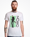 One Piece – Zoro's Legendary Duel T-Shirt in White Featuring the Fearless Roronoa Zoro in an Epic Battle Stance with His Signature Three-Sword Style, High-Quality Graphic Print with Crisp, Bold Artwork, Soft 100% Cotton Fabric, Unisex Fit for Men and Wome. 