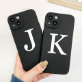 Initial Letter A Z Fashion Phone Case For iPhone 14 13 12 11 Pro Max 7 8 Plus SE2 X XS XR Luxury White Plain Letter Soft Covers. 