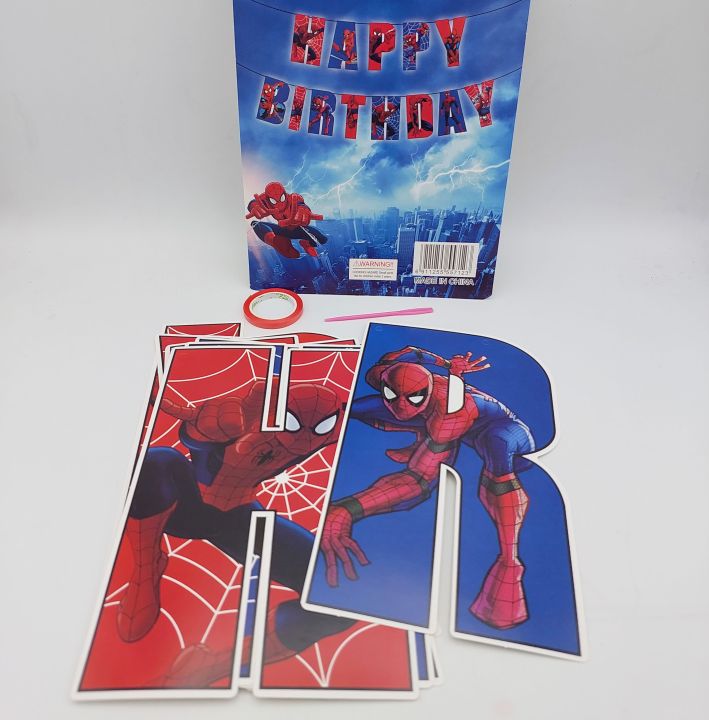 SPIDERMAN THEME HAPPY BIRTHDAY BANNER SPIDER-MAN BIRTHDAY PARTY BANNER
