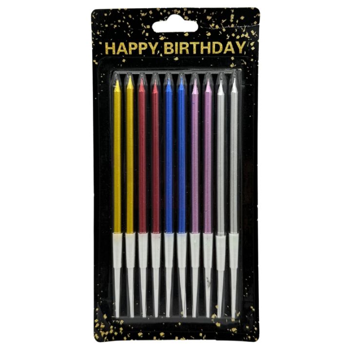 MULTICOLORS CANDLES WITH STICK CANDLE WITH STAND FOR CAKE DECORATION