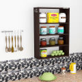 Elegant Kitchen Display Storage Rack Shelf Classic Walnut Engineered Wood Open Book Shelf DIY (Do-It-Yourself) Finish Color - Dark Brown by Home Décor Decorative. 