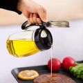 600ml Oil drum glass household oil storage tank large vegetable oil bottle edible oil kitchen transparent device puts oil pot. 