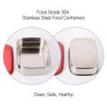 Lunch Box Stainless Steel Rectangular Lunch Box Choose From (S-M-L) PINK. 