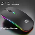 HP Mouse RGB Backlit Rechargeable Original Wireless Gaming Dual Mode Silent Click Free Mousepad Included. 