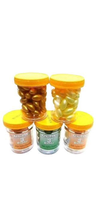 Kingbang Vitamin E & Aloe Vera Animate Hair Treatment Soften Soft gel Capsule 60 x 1.6G