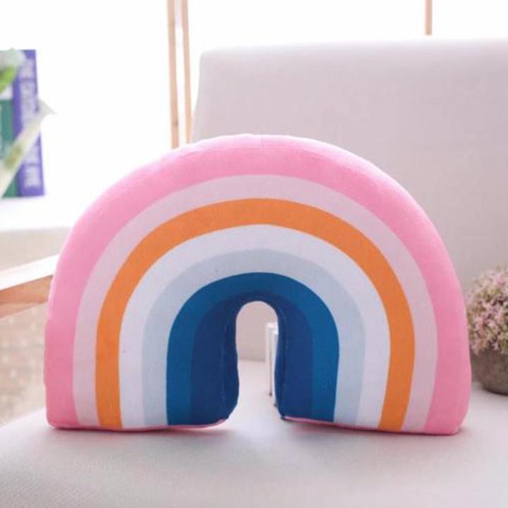 Neck Pillow Soft Texture Stuffed Rainbow U Shape Kid Pillow
