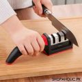 3-in-1 Knife Sharpener Set with Ceramic Peeler | 3-Stage Blade Sharpener & Non-Slip Handle. 
