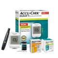 Accu Chek Instant S Sugar Meter with 10 free strips + 50 more strips + 50 Niddle Box. 