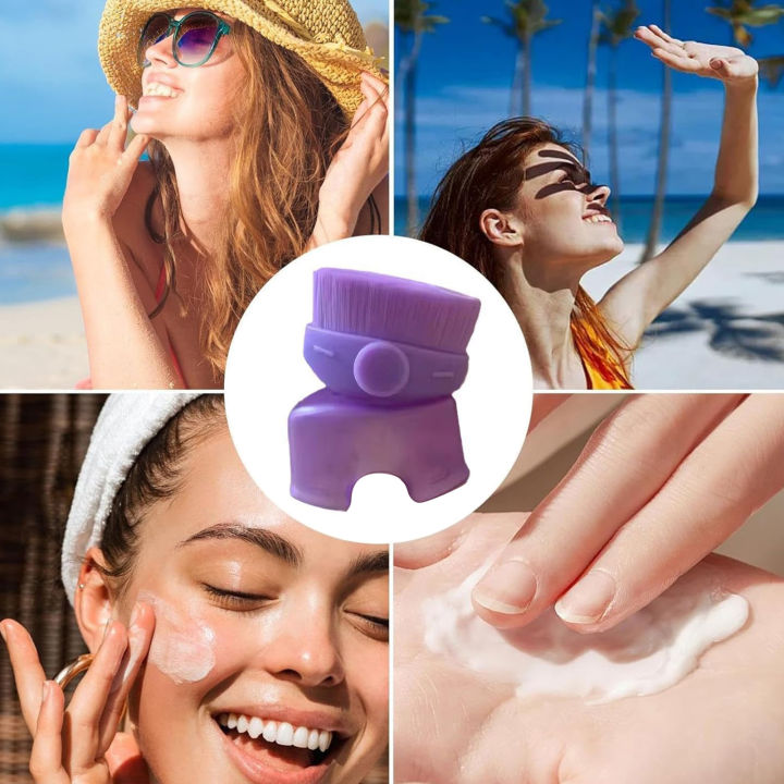 Compact Sunscreen Applicator Set Easy Sun Lotion Roller Applicator for Kids Sunblock Buddy Brush with Lid Convenient Sun Cream Brush Sunscreen Roller Applicator Set