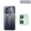 2 in 1 Infinix Hot 50i Back Jelly Protector + Camera Lens Protector 9H Soft nano Unbreakable film & Vinyl soft skin sheet wrap lamination paper Edge to Edge Protector For infinix hot 50i - Transparent. 