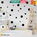 Gift City Presents Black Polka Dots Wall Stickers, Circle Pattern for Bedroom, living room Wall Decals DIY Home Decor. 