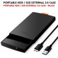USB 3.0 Portable HDD SSD 2.5" Hardrive External Case ( Black & Transparent ) - 2.5" Hard Drive Case 5Gbps High Speed Fast Data Transfer (ONLY CASE). 