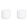 2X Tuya WiFi Button Scene Switch Wireless Smart Light Wall Switch Low Power Consumption No Wiring for One Tap to Run. 