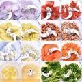 Manual Garlic Chopper Grinder with Peeler Hand Pull Food Slicer 3 Blades Cutting Mix for Fruit, Vegetable, Onion,Tomato. 