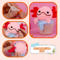 Crochet Kit DIY Salamander Crochet Kit with Knitting Yarn Needles Plush Doll Easy(Pink). 