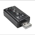 USB 2.0 to 7.1-Channel Virtual USB 3D Stereo Audio Adapter External Sound Card with 3.5 mm Audio and Microphone Ports, Internal Amplifier and Volume Controls. 