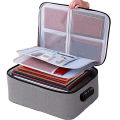 File Pocket Holder,Oxford Document Storage Bag with Code Lock (Gray). 