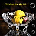 Imported Premium Quality Crystal Floral Design Glass Bowl with Foots (Large). 