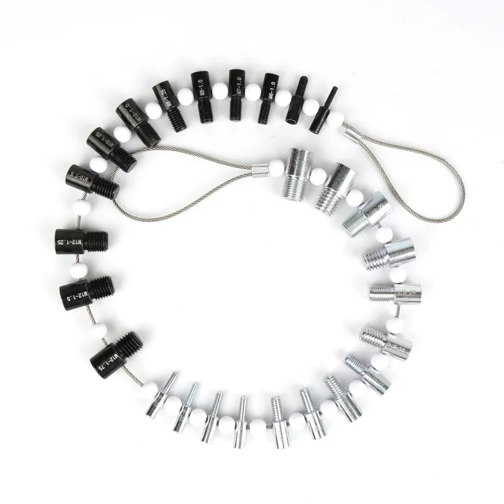 Thread%20Tester%20Bolt%20Nut%20Screw%20Thread%20Checking%20Checker%20Inspection%20Tool%20(Inch%20and%20Metric)%206-32%201/2-20%20M12-1.75%20M4-0.7%20Wire%20cable%20with%20loop%20-%20Image%203