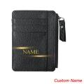 Custom Name Card Holder Korean Version Of Pu Lychee Gold Name Wallets Lady Zipper Coin Purse for Women Men Small Card Package. 