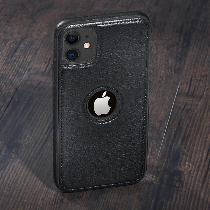 Leather Logo Cut Back Case for Apple iPhone 11
