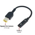 100W USB Type C Female to Square Plug Converter USB-C Fast Charging Cable Laptop Dc Power Adapter Connector for Lenovo Thinkpad. 