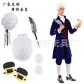 Dress up CCOSPLAY Washington Lawyer Wig Feather Pen Lace Sleeve Cuff Cover Shoe Buckle Set. 