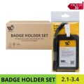 Pack of 30: WBM Badge Holder Set, Transparent Cover Suitable for All Kind of ID Cards, Moisture and Scratch Protection Badge Holder - Black. 
