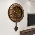 Hitco Round Hanging Wall Clock - Pendulum Style Wall Clocks - New Hanging Wall Clocks for Bedroom / Living Room / Decor - Decorating Item for Home - Clock Wall Stylish. 