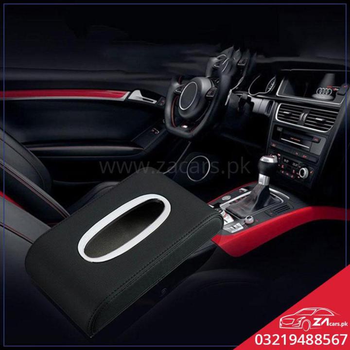 Black PU Leather Tissue Box