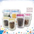 3 PCS Jar Zipper Bags,Food Storage Snack Sandwich Ziplock Bags,Reusable Airtight Seal Food Storage Bags,Leakproof Food Saver Bags for Travel Camping and Kids. 