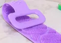 Silicone Body Scrubber Bath Belt For Men And Women Exfoliating Back Washer Shower Strap With Massage Nubs. 