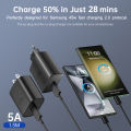 Original For Samsung Usb C Charger 45w for Galaxy Z Flip Fold 6 5 4 3 A54 A55 5G S23 S24 Ultra S22 S21 Plus Tab S7 EU US Adapter. 